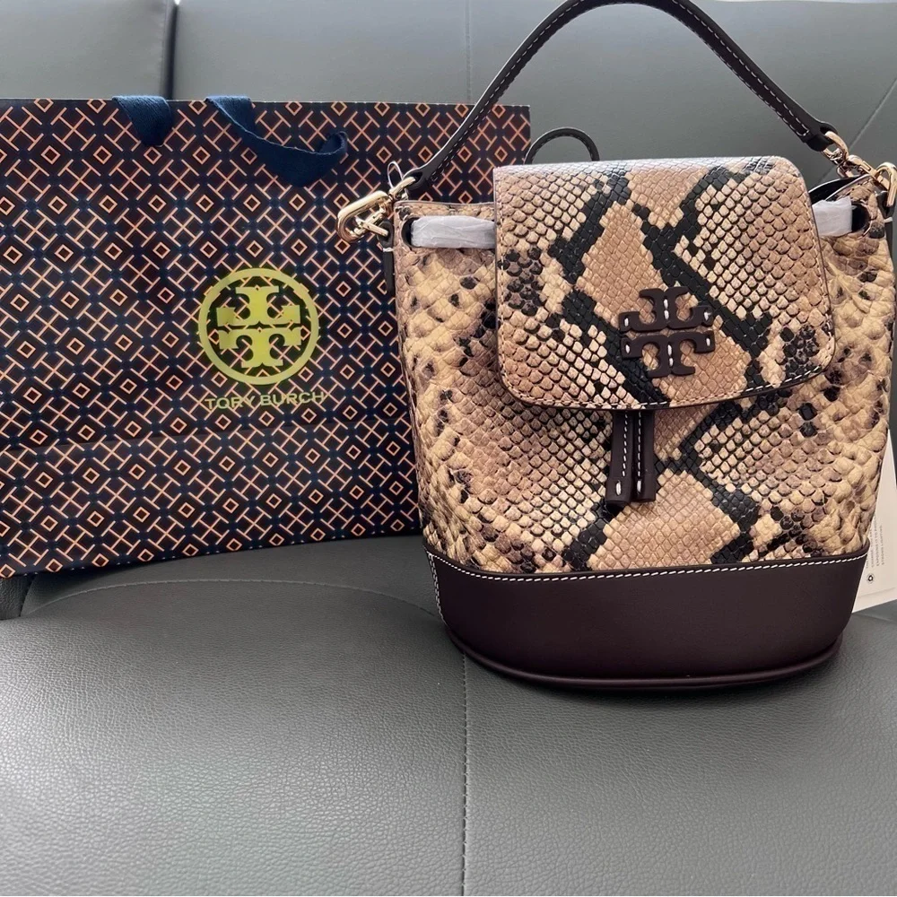 NEW Tory Burch Thea exotic leather convertible backpack